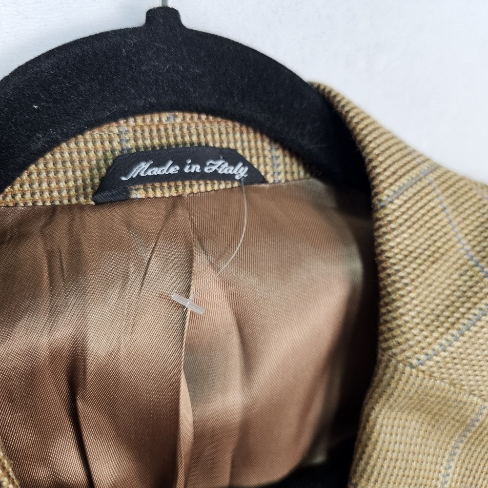 Zanieri Blazer Sport Coat 40L Lanificio Campore 3 Roll 2 Plaid Silk Wool Italy - Picture 3 of 14
